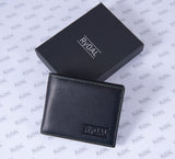Mens Leather Wallet from Rydal in 'Black/Green' with Giftbox.