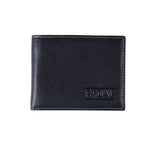 Men Leather Wallet from Rydal in 'Black/Green'.