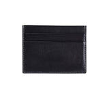 Mens Leather Card Holder in 'Black' showing reverse side.