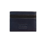 Mens Leather Card Holder in 'Royal Blue/Black'.
