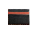 Mens Leather Card Holder in 'Black/Rust' showing reverse side.