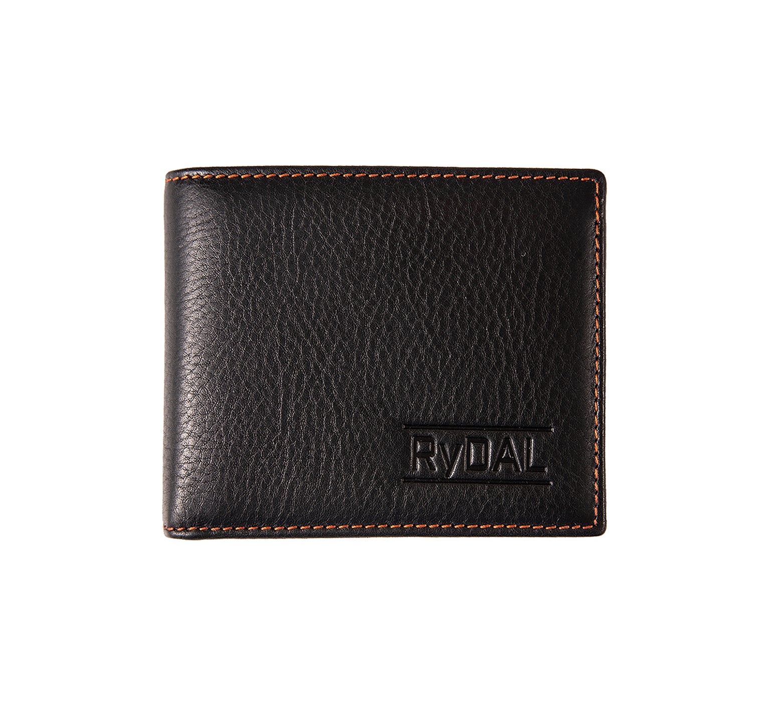 Mens Leather Wallet with Coin Pocket from Rydal in 'Black/Rust'.
