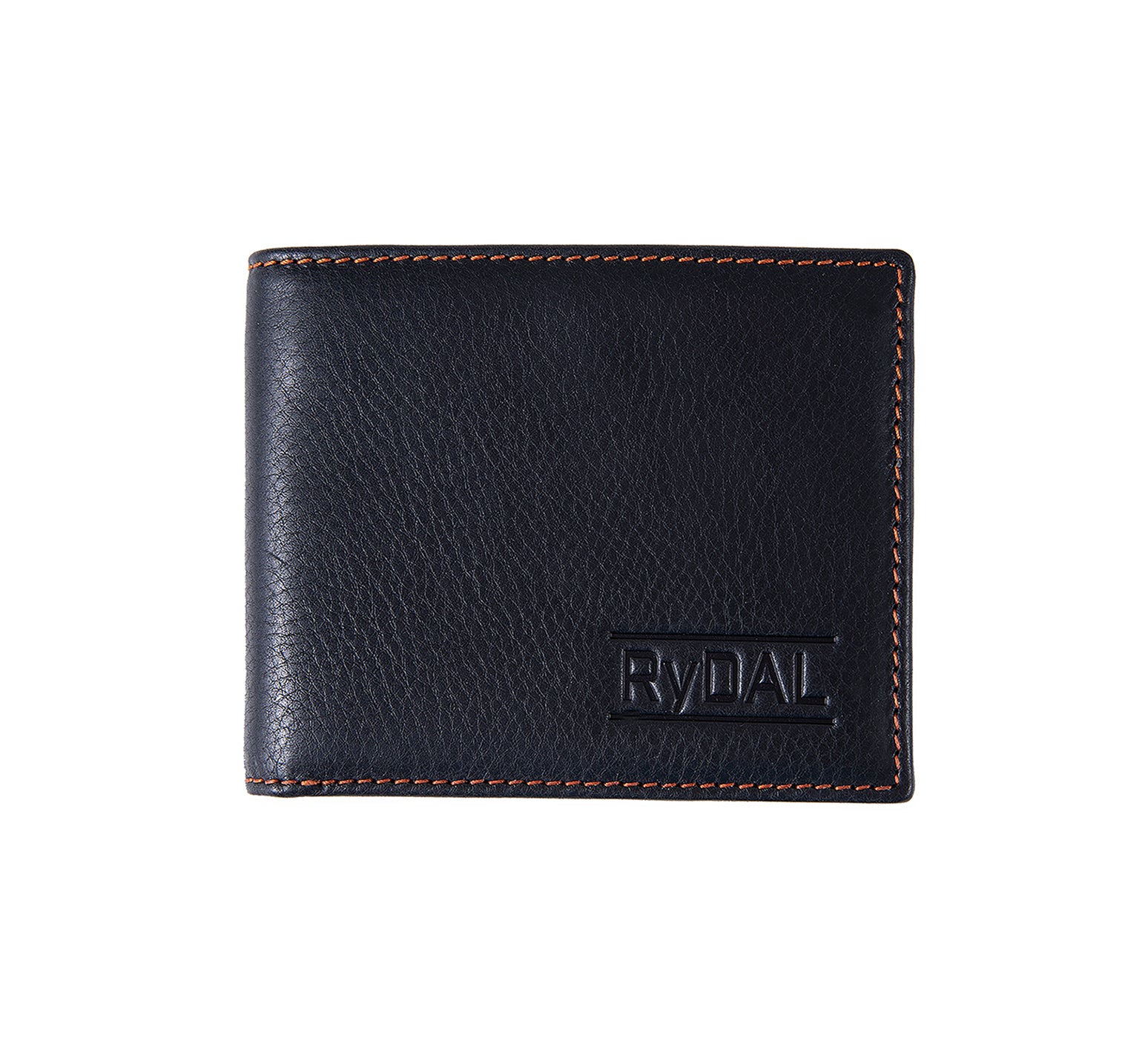 Mens Leather Wallet from Rydal in 'Black/Rust'.