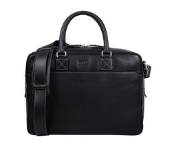 The Lexington Mens Leather Briefcase from Rydal in 'Black'.