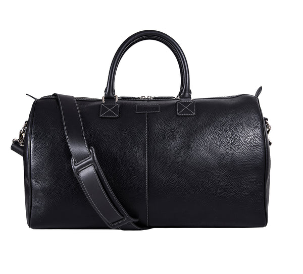 The Portland Mens Leather Travel Bag from Rydal in 'Black'.