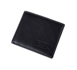 Mens Leather Wallet from Rydal in 'Black' showing wallet closed.