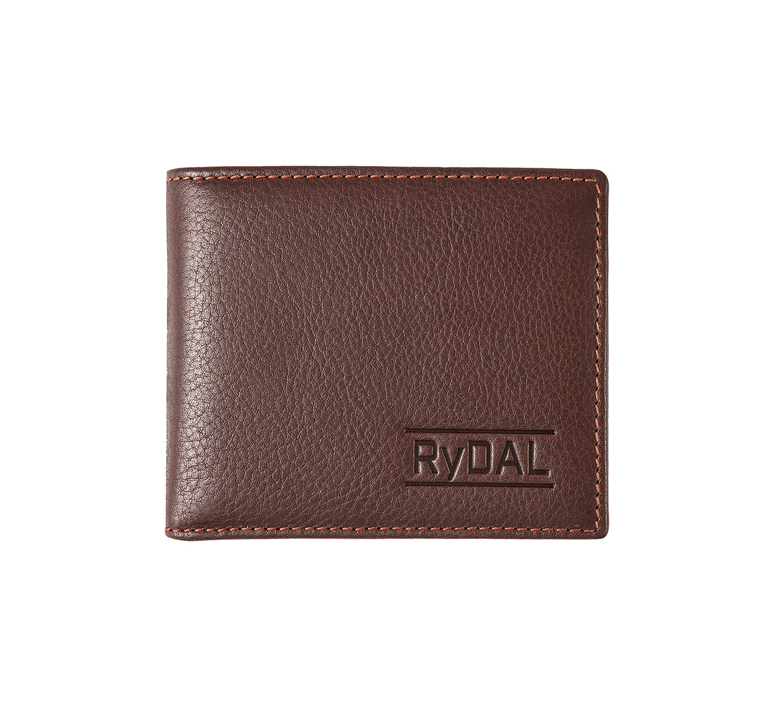 Mens Leather Wallet with Coin Pocket from Rydal in 'Dark Brown/Rust'.