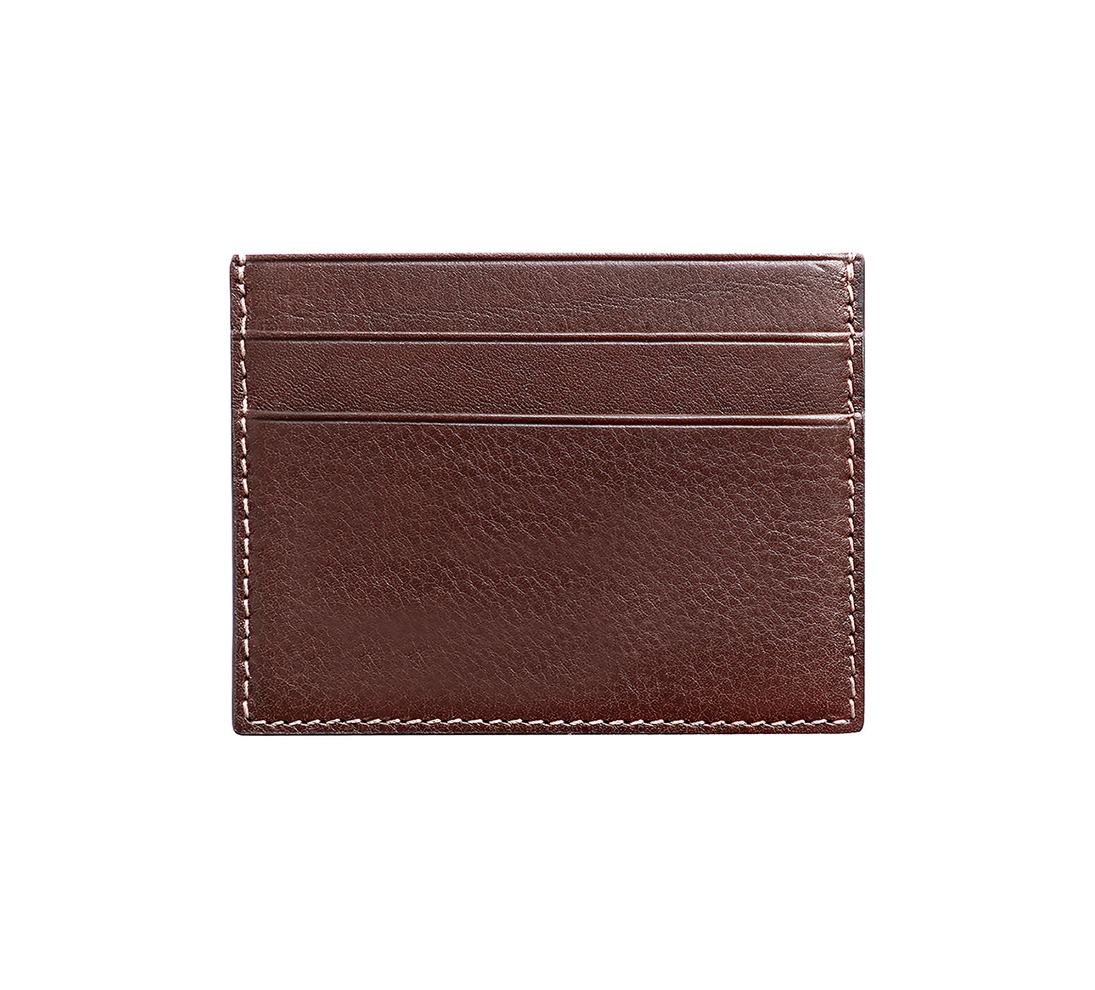 Mens Leather Card Holder in 'Dark Brown' showing reverse side.