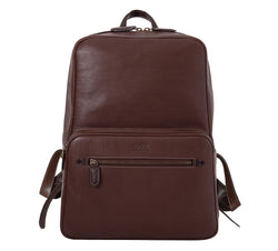 The Henley Mens Leather Backpack from Rydal in 'Dark Brown'.