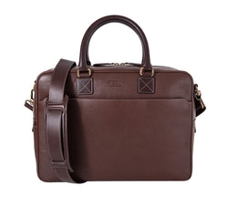 The Lexington Mens Leather Briefcase from Rydal in 'Dark Brown'.