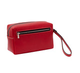 Leather Wrist Bag from Rydal in 'Red' showing reverse.
