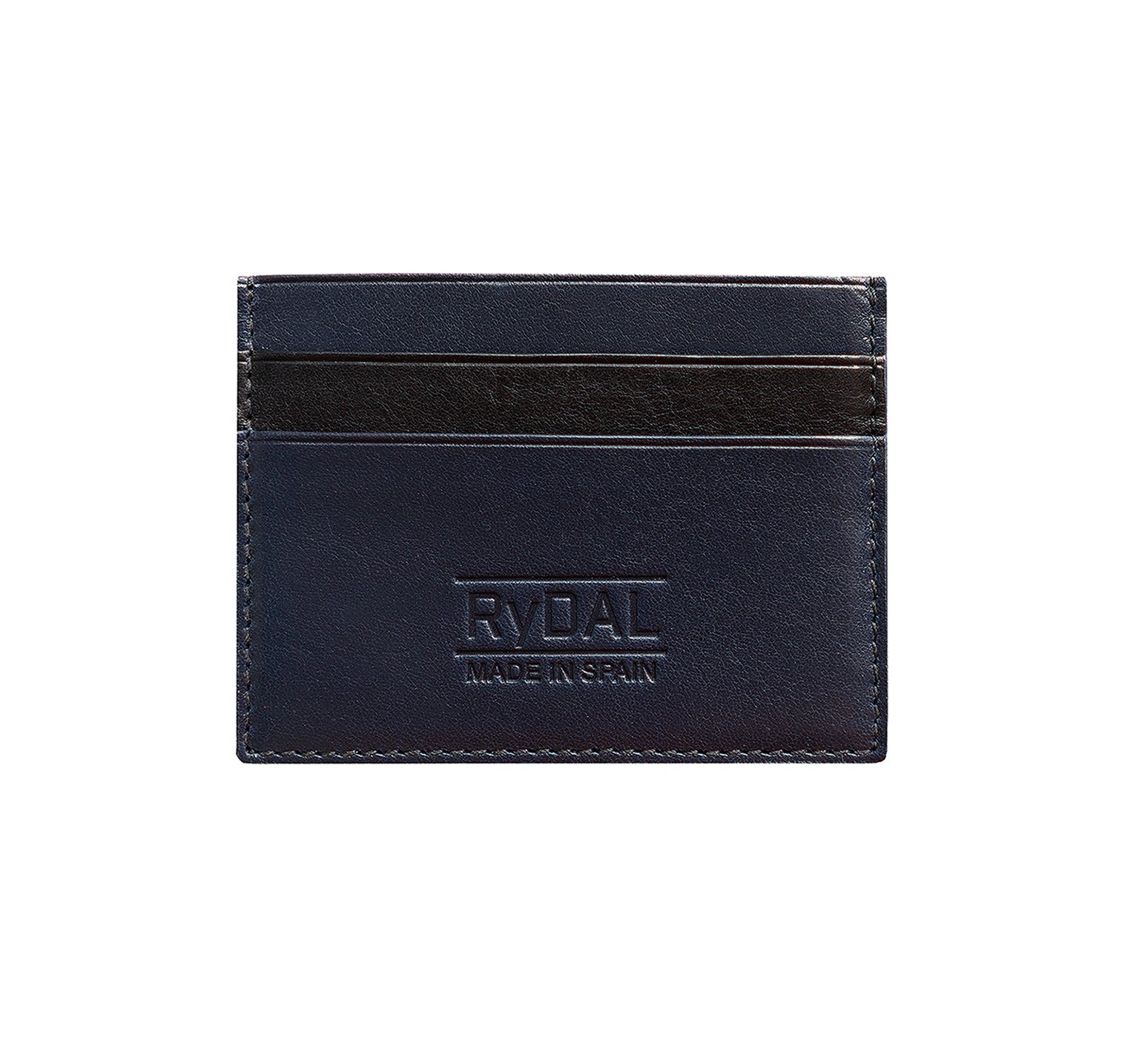 Mens Leather Card Holder in 'Royal Blue/Black'.