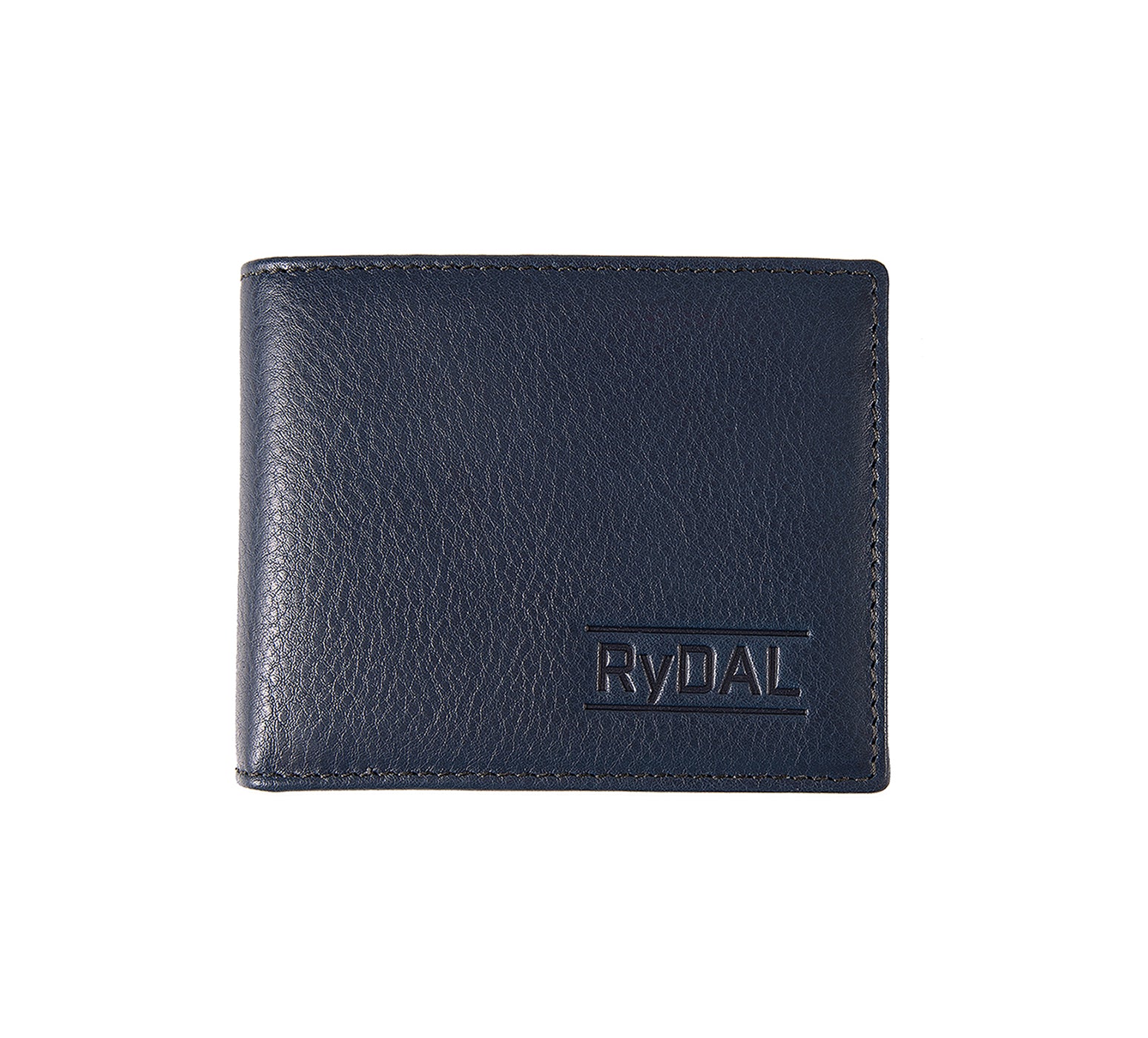 Mens Leather Wallet with Coin Pocket from Rydal in 'Royal Blue/Black'.